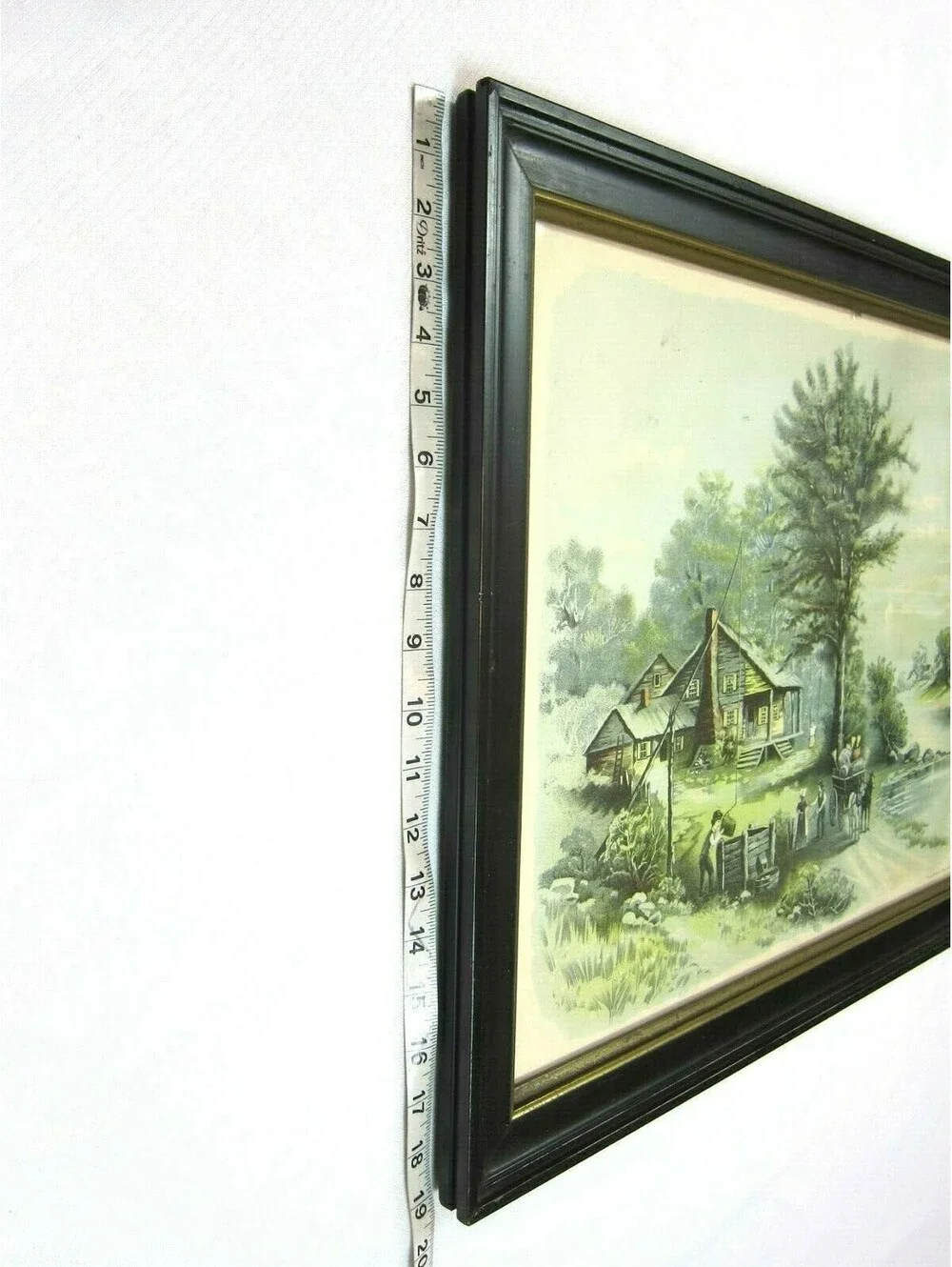 Antique 1897 Hoover Chromolithograph Art Print Old Oaken Bucket 23x19 Framed